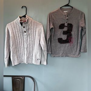 2 boys 10/12 long sleeve shirt & sweater. Nautica and Arizona Jeans co. Lot.